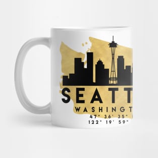 Seattle Washington Skyline Map Art Mug